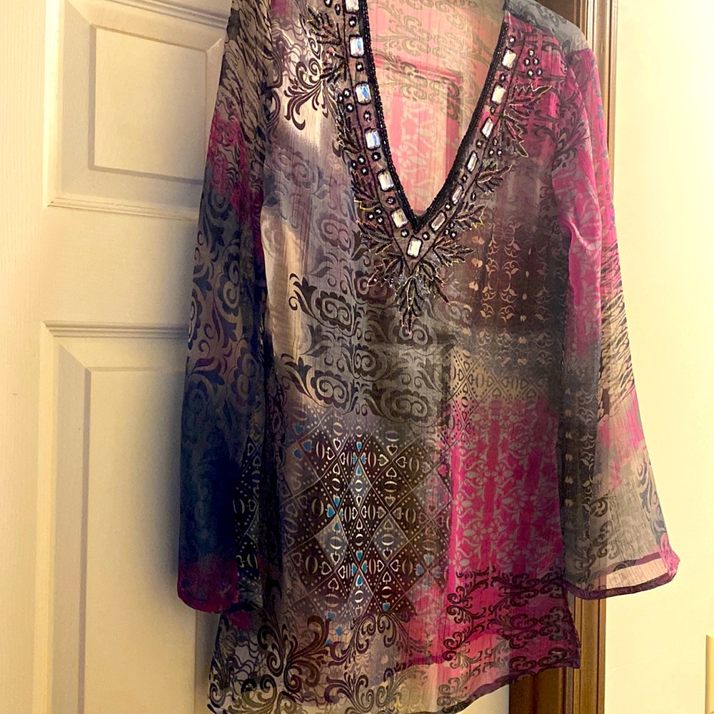 Beautiful  embellished swim suit cover up size small